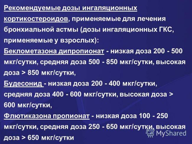 Стандарты лечения бронхиальной астмы по ступеням