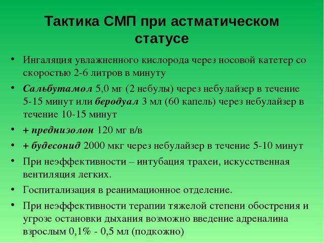 Алгоритм купирования приступов бронхиальной астмы: действия и препараты