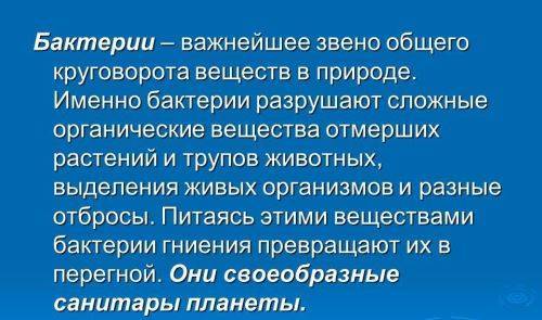 Почему бактерии называют санитарами нашей планеты?  - ответ по другое