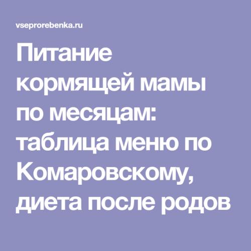 Меню кормящей мамы через 3 месяца после родов: что можно и нельзя