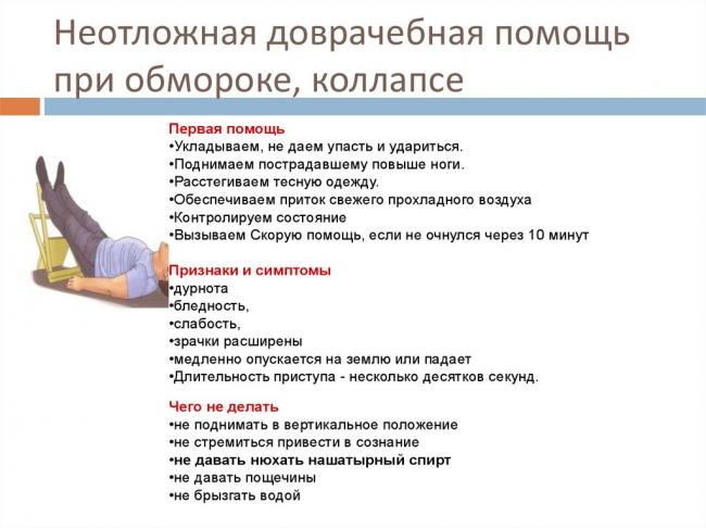 Обморок: причины и первая помощь