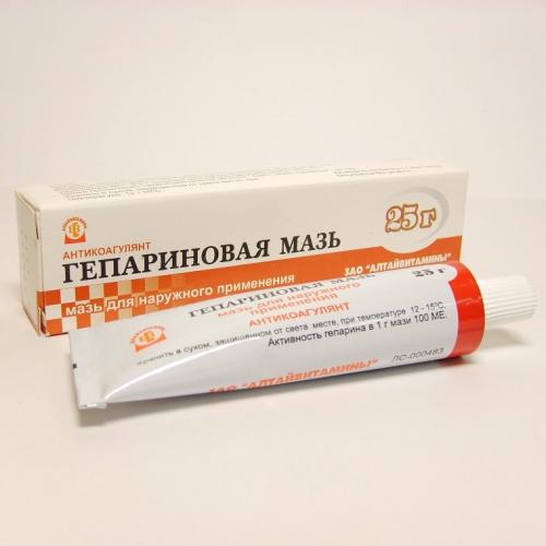 Гепариновая мазь для лечения тромбофлебитов, геморроя, синяков