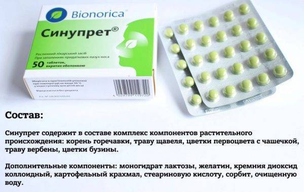 Синупрет Sinupret инструкция по применению