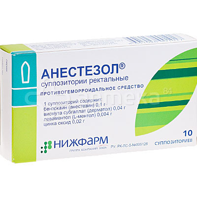 Цена, инструкция по применению и состав свечей от геморроя анестезол