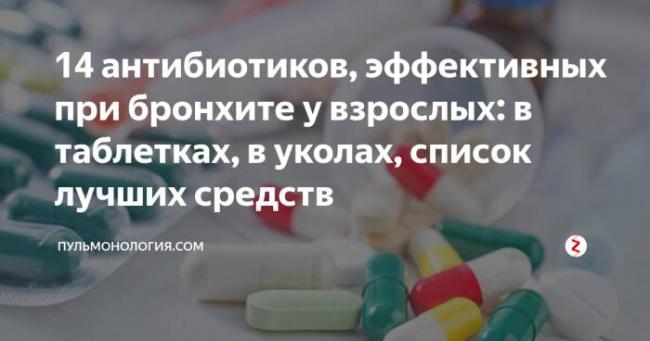 Список эффективных антибиотиков при бронхите