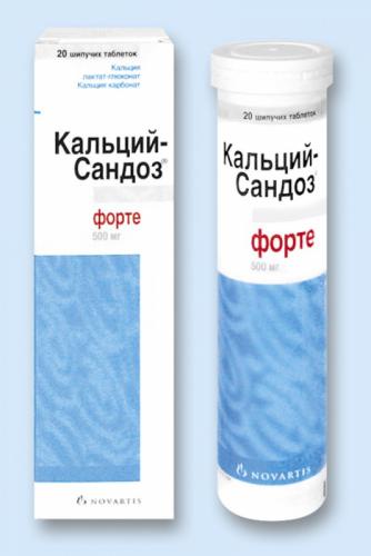 Кальций сандоз форте (таблетки 500 и 1000 мг): инструкция по применению, отзывы врачей и пациентов