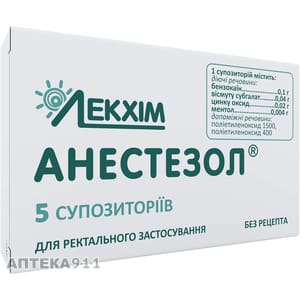 Анестезол — свечи от геморроя (инструкция по применению)