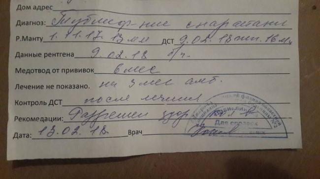Как выглядит положительный результат диаскинтеста и что делать?